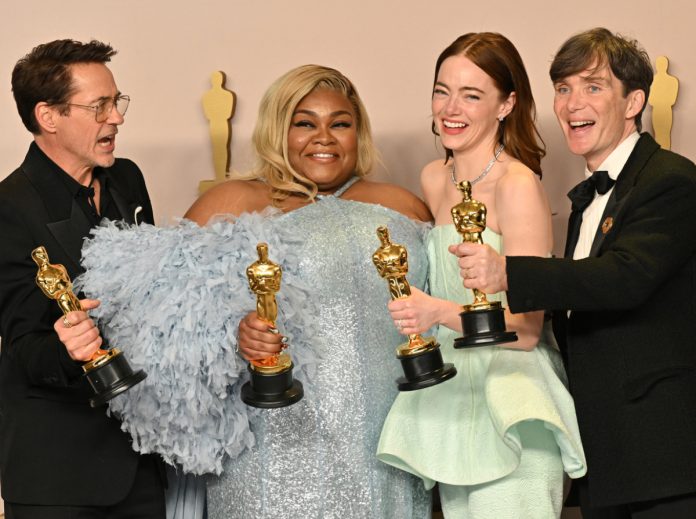 ROBERT DOWNEY JR, DA'VINE JOY RANDOLPH, EMMA STONE Y CILLIAN MURPHY Oppenheimer